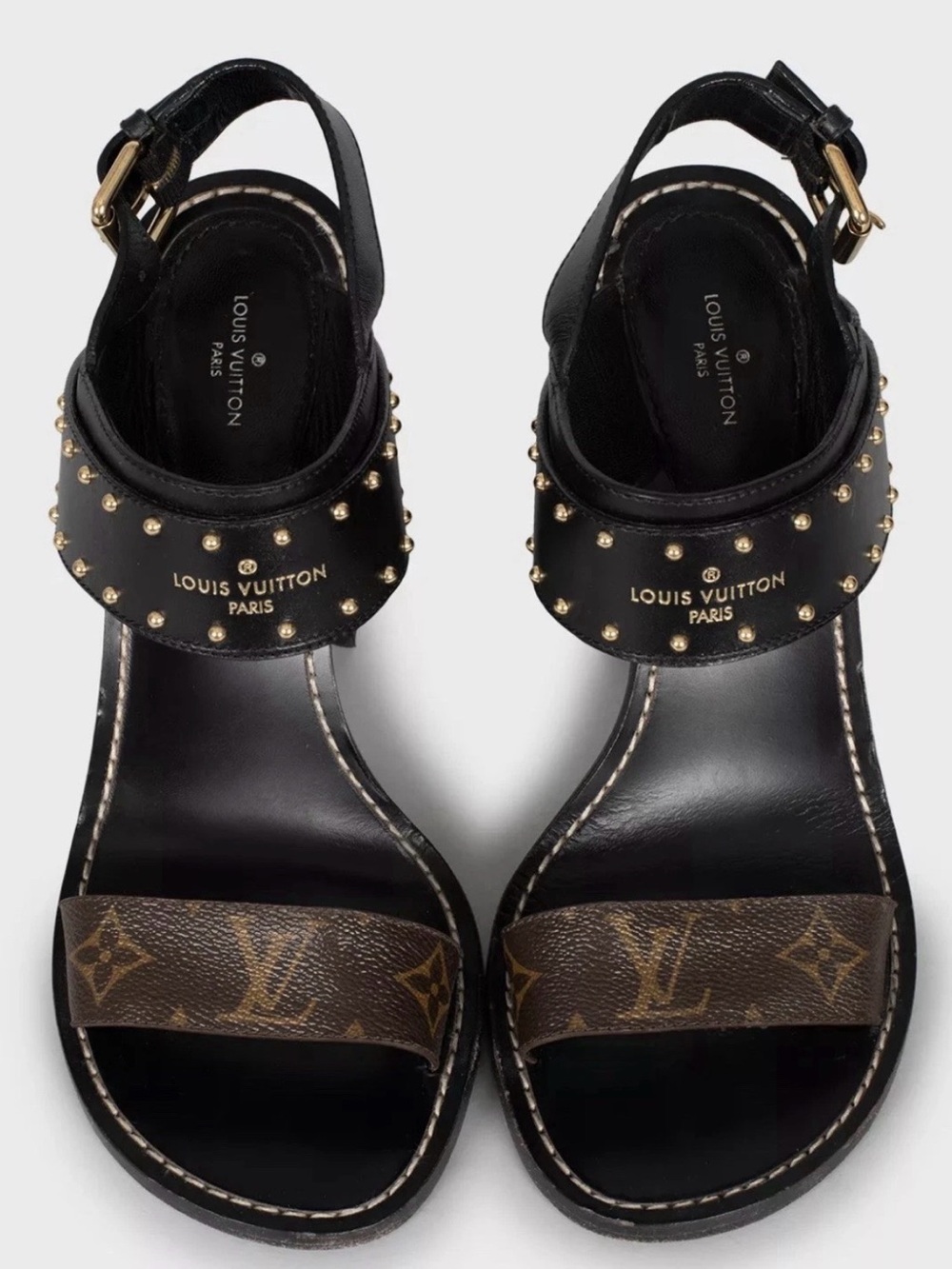 Authentic studded monogram Louis Vuitton sandals EU 41 US 10